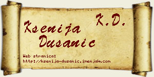 Ksenija Dušanić vizit kartica